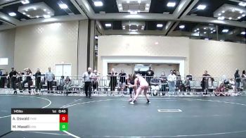 145 lbs Consi Of 4 - Aurora Oswald, Threshold WC vs Maddison Maselli, Crismon Wrestling