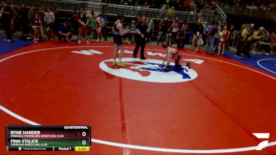 102 lbs Quarterfinal - Ryne Harder, Pinedale Pummelers Wrestling Club vs Finn Stalick, Sheridan Wrestling Club