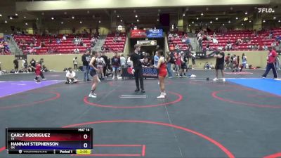 100 lbs 1st Place Match - Carly Rodriguez, TX vs Hannah Stephenson, OK