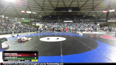 120 lbs Champ. Round 2 - Owen Martel, Moses Lake Wrestling Club vs Carson Kelly, Sumner Panthers Jr. Wrestling