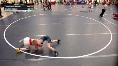 12U - 108 lbs Semis - Colton Peterson, Wayzata Youth Wrestling vs Samson Roslik, Blaine Wrestling Association