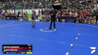 67 lbs Champ. Round 2 - Khylen Sanderson, KS vs Korbin Kiessling, MD