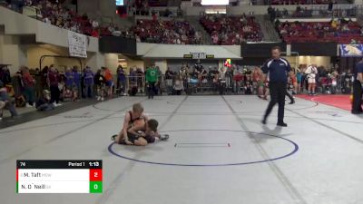 74 lbs Cons. Round 2 - Mason Taft, Mt Spokane Wrestling vs Nayton O`Neill, Silver Valley