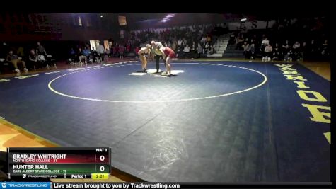 197 lbs Finals (2 Team) - Bradley Whitright, North Idaho College vs Hunter Hall, Carl Albert State College