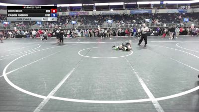 92 lbs 3rd Place - John Beck, Wichita Wrestling Club vs Cason Rigdon, D3wc