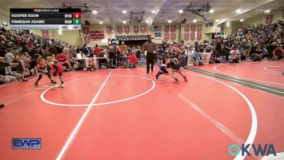 49 lbs Consi Of 8 #2 - Kooper Koon, Wyandotte Youth Wrestling vs Finnegan Adams, Miami