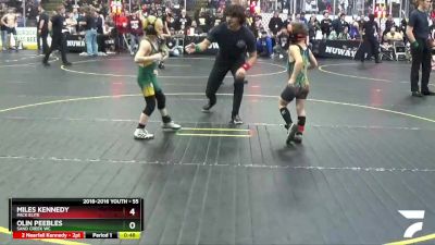 55 lbs Cons. Round 5 - Olin Peebles, Sand Creek WC vs Miles Kennedy, Pack Elite