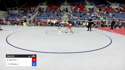 175 lbs Rnd Of 64 - Brady Benham, OK vs Owen Wasley, WI