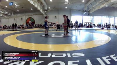 150 lbs Quarterfinal - Josiah Walbom, Burnett Trained vs Brennan Kicker, Seasons Freestyle Club