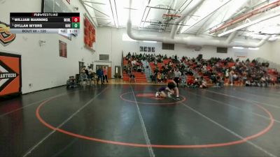 120 lbs Semifinal - Dyllan Myers, Thermopolis vs William Manning, Huntley Project (Worden)