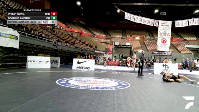 Cadet Boys Lower - 138 lbs 7th Place Match - Dominic Andrini, Peninsula Wrestling Club vs Philip Hong, Dark Knight Wrestling Club