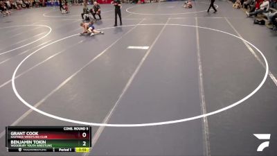 92 lbs Cons. Round 5 - Benjamin Tokin, Woodbury Youth Wrestling vs Grant Cook, Hastings Wrestling Club