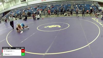 14U Boys - 175 lbs Quarters - Noah Fitzgerald, Braves Wrestling Club vs Paris Reeves, Michigan Premier WC