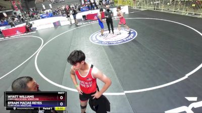 144 lbs Cons. Round 4 - Wyatt Williams, Chico High School Wrestling vs Efraim Macias Reyes, Club Lucha Wrestling