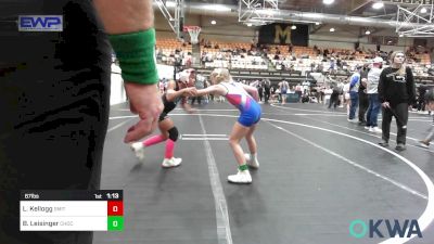 67 lbs Rr Rnd 4 - Layla Kellogg, Smith Wrestling Academy vs Bexley Leisinger, Choctaw Ironman Youth Wrestling