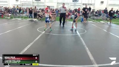 56 lbs Round 3 (6 Team) - Noah Felix, Team West Virginia Gold vs Carter Pollock, U2 Upstate Uprising