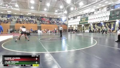 138 lbs Champ. Round 2 - Caleb Menuck, La Costa Canyon vs Kasime Lolohea, Corona Senior