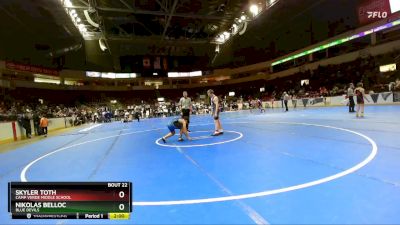 142 lbs Champ. Round 1 - Nikolas Belloc, Blue Devils vs Skyler Toth, Camp Verde Middle School