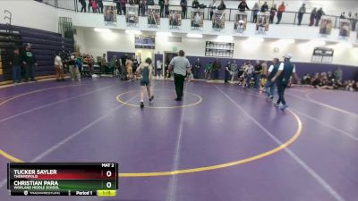 77 lbs Semifinal - Tucker Sayler, Thermopolis vs Christian Para, Worland Middle School