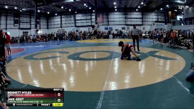 85 lbs Round 1 (6 Team) - Bennett Myles, NORTH CAROLINA WRESTLING FACTORY vs Jake Geist, CAROLINA ELITE WRESTLING CLUB