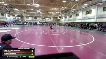 100 lbs Cons. Round 3 - Averie Brehm, Westside Raider Wrestling Club vs Jaycelynn Bowles, Unattached