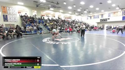 120 lbs Quarterfinal - Makai Labayen, Cathedral Catholic vs Nathan Melnick, Newbury Park