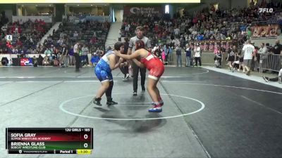 185 lbs Semifinal - Brienna Glass, Bobcat Wrestling Club vs Sofia Gray, SlyFox Wrestling Academy