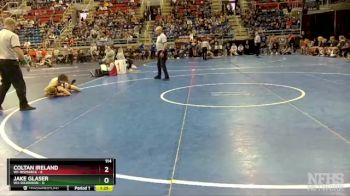 114 lbs Semis - Coltan Ireland, W1-Bismarck vs Jake Glaser, W3-Dickinson