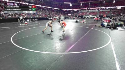 150 lbs 5th Place Match - Jacksyn Thorpe, Kaukauna vs Alex Martinez, Westosha Central
