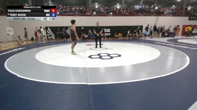 70 kg Champ. Rd Of 64 - Cole Karasinski, West Michigan Wrestling Club vs Tony Wood, Hilltopper Wrestling Club