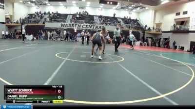 113 lbs Cons. Round 2 - Wyatt Schreck, Corydon Wrestling Club vs Daniel Rupp, South Adams Gold Wrestling Club