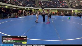 95 lbs Round 2 - Hanley Bahl, Lancaster Wrestling Club vs Hazel Holden, Wisconsin Rapids Wrestling