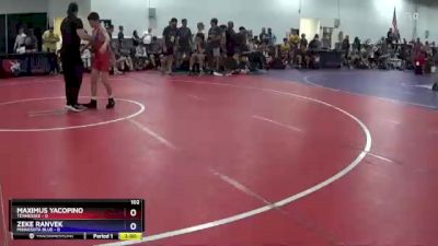 102 lbs Semis & 3rd Wb (16 Team) - Maximus Yacopino, Tennessee vs Zeke Ranvek, Minnesota Blue