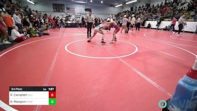 110 lbs 3rd Place - Roper Campbell, Collinsville Cardinal Youth Wrestling vs Brayden Mangum, Springdale Youth Wrestling Club