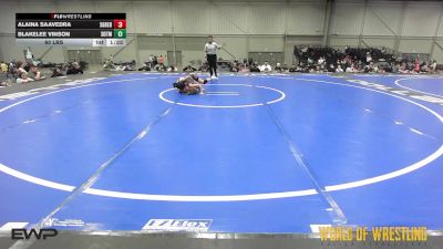 60 lbs Rr Rnd 4 - Alaina Saavedra, Super Girls K-6 Red vs Blakelee Vinson, SOTM OK K-6 2