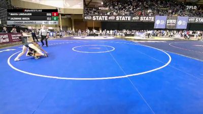Girls 3A 110 lbs Champ. Round 2 - Maya Lindauer, River Ridge (Girls) vs Jazmine Meza, Kelso (Girls)