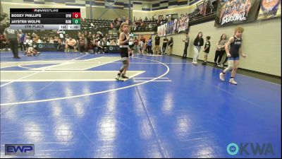 67 lbs 5th Place - Bodey Phillips, Bristow Elementary Wrestling Club vs Jaysten Wolfe, Team Nomad