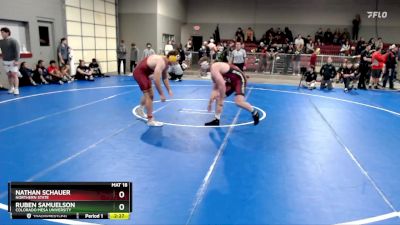 285 lbs Champ. Round 1 - Ruben Samuelson, Colorado Mesa University vs Nathan Schauer, Northern State