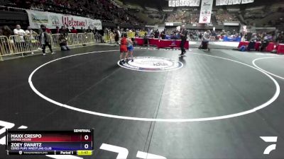 85 lbs Semifinal - Maxx Crespo, Savage House vs Zoey Swartz, Ceres Pups Wrestling Club