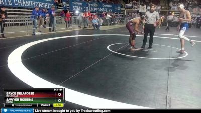 D 3 144 lbs Cons. Round 2 - Sawyer Robbins, Erath vs Bryce Delafosse, De La Salle