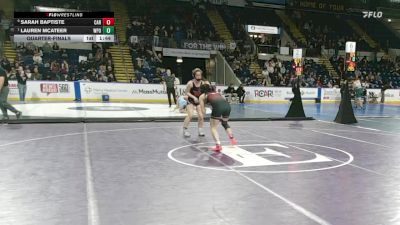 120 lbs Quarterfinal - Sarah Baptiste, Carver vs Lauren McAteer, Walpole