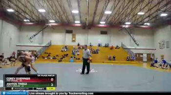 195 lbs Finals (2 Team) - Ashton Tindle, South Spencer vs Corey Goeppner, Pike Central