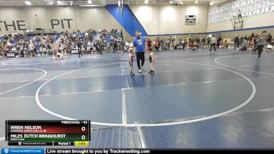 42 lbs Cons. Semi - Miles Dutch Bringhurst, Westlake vs Wren Nelson, Charger Wrestling Club