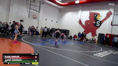 119 lbs Quarterfinal - Jasper Anderson, GGB vs Alana Sandler, Southport Wrestling Club