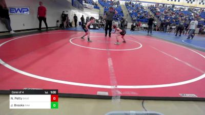 55 lbs Consi Of 4 - Nevalee Petty, Skiatook Youth Wrestling vs Jett Brooks, Raw Wrestling Club