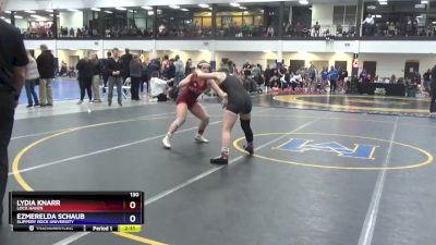 130 lbs Cons. Round 2 - Lydia Knarr, Lock Haven vs Ezmerelda Schaub, Slippery Rock University