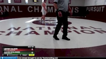 285 lbs Cons. Round 1 - Jeffrey Blaker, Nebraska Wesleyan vs Austin Schlangen, Ridgewater CC