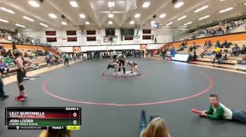 105 lbs Round 5 - Josh Lozier, Lander Middle School vs Lilly Quintanilla, Thermopolis Middle School