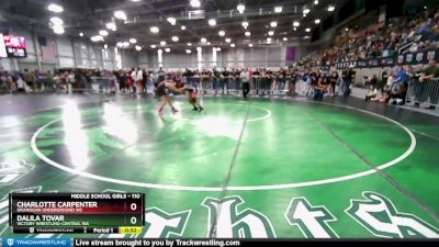 110 lbs Champ. Round 1 - Dalila Tovar, Victory Wrestling-Central WA vs Charlotte Carpenter, Okanogan Underground WC