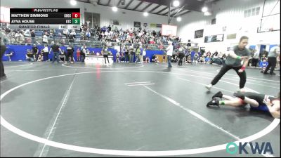 55 lbs Quarterfinal - Matthew Simmons, Choctaw Ironman vs Ayva House, Hinton Takedown Club